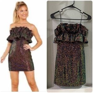 Thirty Thirty Womens Strapless Cupcake Mini Dress Black Size S